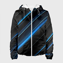 Женская куртка Синий узор абстракции