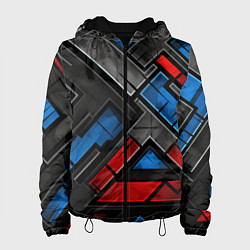 Женская куртка Темная абстракция из геометрических фигур