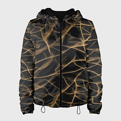 Куртка с капюшоном женская Абстракция черное золото, цвет: 3D-черный