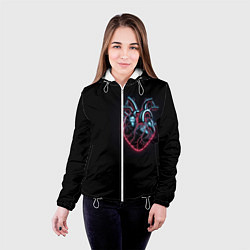 Куртка с капюшоном женская Киберседце, цвет: 3D-белый — фото 2