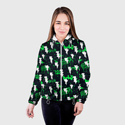 Куртка с капюшоном женская Узорчатые каракули, цвет: 3D-белый — фото 2