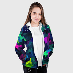 Куртка с капюшоном женская Хаотичный камуфляж, цвет: 3D-белый — фото 2