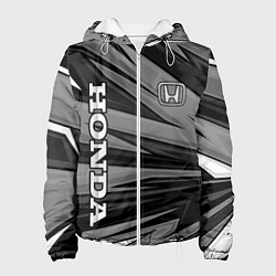 Куртка с капюшоном женская Honda - монохромный спортивный, цвет: 3D-белый
