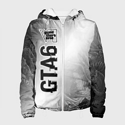 Женская куртка GTA6 glitch на светлом фоне по-вертикали