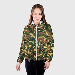 Куртка с капюшоном женская Коты и кошки - камуфляж, цвет: 3D-белый — фото 2