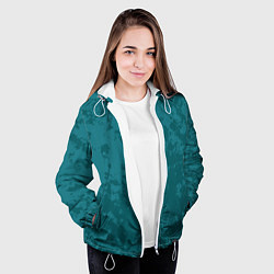 Куртка с капюшоном женская Изумрудный камуфляж, цвет: 3D-белый — фото 2