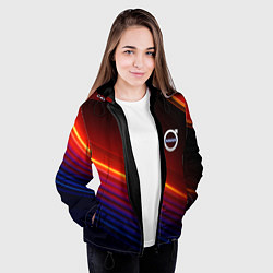 Куртка с капюшоном женская Volvo neon gradient auto, цвет: 3D-черный — фото 2