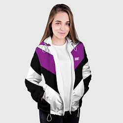 Куртка с капюшоном женская Ретро спортивный костюм с полосами, цвет: 3D-белый — фото 2