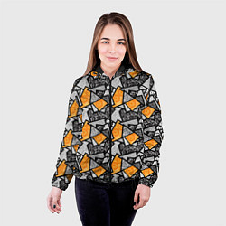 Куртка с капюшоном женская Colored shards, цвет: 3D-черный — фото 2