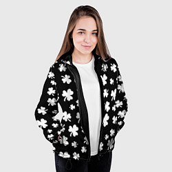 Куртка с капюшоном женская Black clover pattern anime, цвет: 3D-черный — фото 2