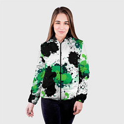 Куртка с капюшоном женская Яркие брызги красок, цвет: 3D-черный — фото 2