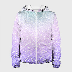 Куртка с капюшоном женская Волшебная мандала розовый, цвет: 3D-белый