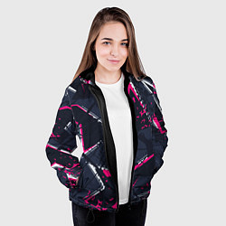 Куртка с капюшоном женская Графические зигзаги, цвет: 3D-черный — фото 2