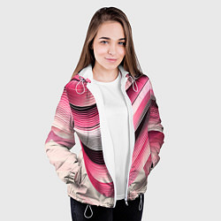 Куртка с капюшоном женская Волны - текстура, цвет: 3D-белый — фото 2