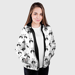 Куртка с капюшоном женская Panda love - pattern, цвет: 3D-черный — фото 2