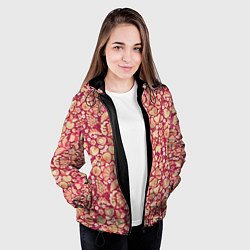 Куртка с капюшоном женская Русский сад с птицами и плодами: паттерн, цвет: 3D-черный — фото 2