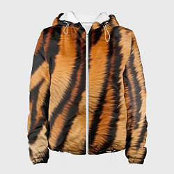 Куртка с капюшоном женская Тигровая шкура, цвет: 3D-белый
