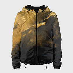 Куртка с капюшоном женская Золотое напыление на черном, цвет: 3D-черный