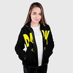 Куртка с капюшоном женская Dark cat eyes - черный кот, цвет: 3D-черный — фото 2