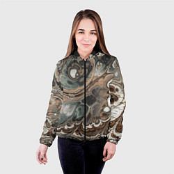 Куртка с капюшоном женская Абстрактный разноцветный узор, цвет: 3D-черный — фото 2