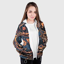 Куртка с капюшоном женская Абстрактный разноцветный узор, цвет: 3D-белый — фото 2