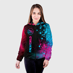 Куртка с капюшоном женская Palworld - neon gradient по-вертикали, цвет: 3D-черный — фото 2