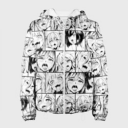Куртка с капюшоном женская Ahegao pattern, цвет: 3D-белый