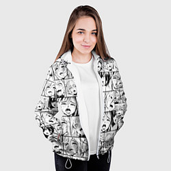 Куртка с капюшоном женская Ahegao pattern, цвет: 3D-белый — фото 2