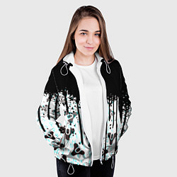 Куртка с капюшоном женская Destiny pattern game abstraction, цвет: 3D-белый — фото 2
