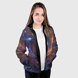 Куртка с капюшоном женская Открытая манипура чакра - космическая, цвет: 3D-черный — фото 2
