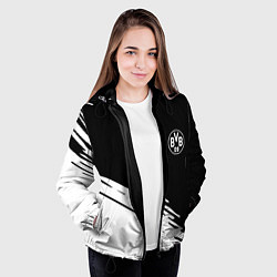 Куртка с капюшоном женская Borussia текстура краски, цвет: 3D-черный — фото 2