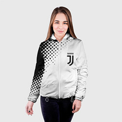 Куртка с капюшоном женская Juventus sport black geometry, цвет: 3D-белый — фото 2