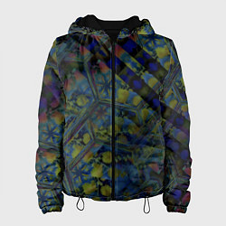 Куртка с капюшоном женская Креативный геометрический узор, цвет: 3D-черный