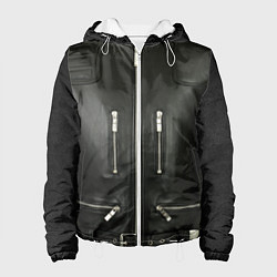 Куртка с капюшоном женская Terminator first - leather jacket, цвет: 3D-белый