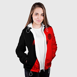 Куртка с капюшоном женская Inter geometry red sport, цвет: 3D-белый — фото 2
