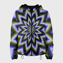 Куртка с капюшоном женская Оптическая иллюзия в виде звезды, цвет: 3D-черный