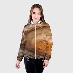 Куртка с капюшоном женская Волны Юпитера - star dust, цвет: 3D-белый — фото 2