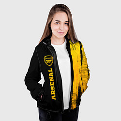 Куртка с капюшоном женская Arsenal - gold gradient по-вертикали, цвет: 3D-черный — фото 2