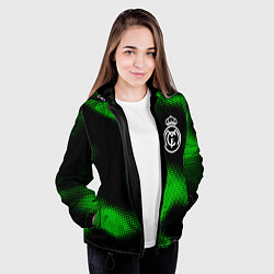 Куртка с капюшоном женская Real Madrid sport halftone, цвет: 3D-черный — фото 2