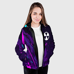 Куртка с капюшоном женская Fallout neon gaming, цвет: 3D-черный — фото 2