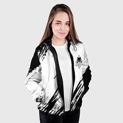 Куртка с капюшоном женская Rainbow six текстура краски штрихи, цвет: 3D-черный — фото 2