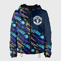 Куртка с капюшоном женская Manchester United градиентные мячи, цвет: 3D-черный