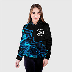 Куртка с капюшоном женская Linkin Park sound wave, цвет: 3D-черный — фото 2