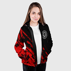 Куртка с капюшоном женская Leicester City sport grunge, цвет: 3D-черный — фото 2