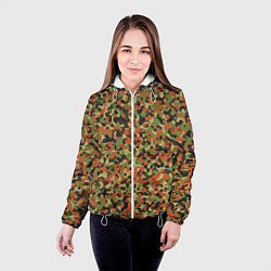 Куртка с капюшоном женская Пятнистый камуфляжный паттерн, цвет: 3D-белый — фото 2
