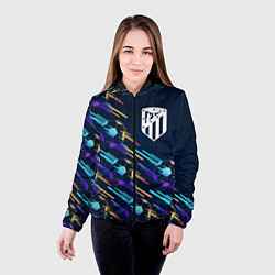 Куртка с капюшоном женская Atletico Madrid градиентные мячи, цвет: 3D-черный — фото 2
