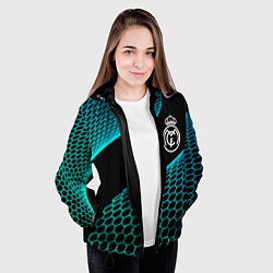 Куртка с капюшоном женская Real Madrid football net, цвет: 3D-черный — фото 2