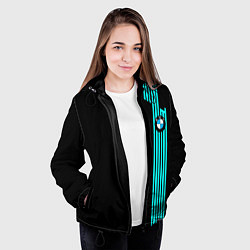 Куртка с капюшоном женская BMW sport line geometry, цвет: 3D-черный — фото 2