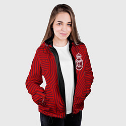 Куртка с капюшоном женская Real Madrid отпечатки, цвет: 3D-черный — фото 2