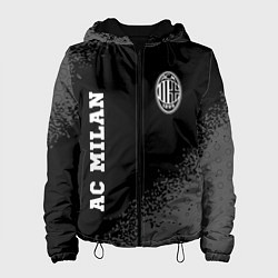 Куртка с капюшоном женская AC Milan sport на темном фоне вертикально, цвет: 3D-черный